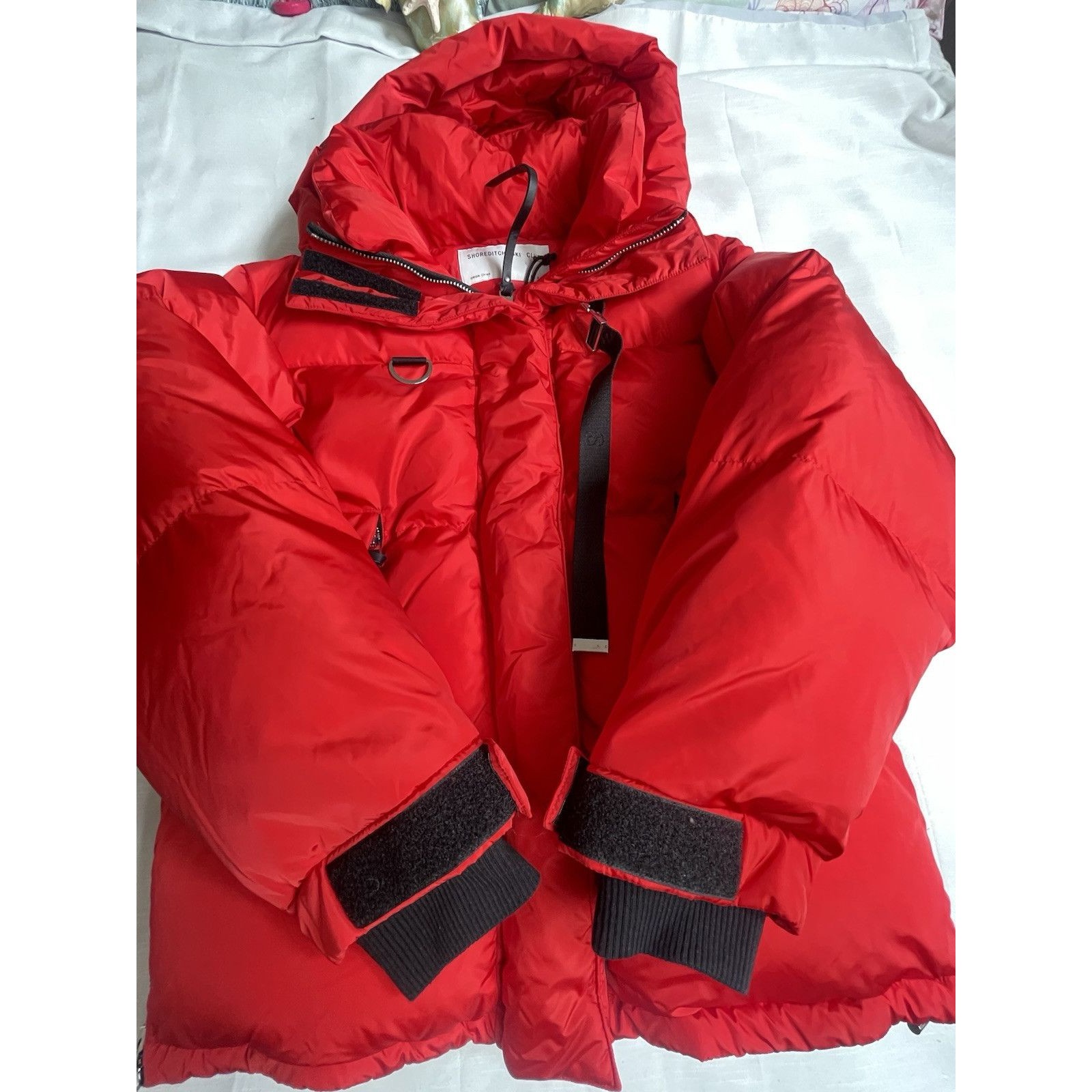 Shoreditch Ski Club Willow Oversized Puffer Jacket In Lipstick Red Sz S New — image 5 of 8